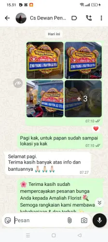Testimonial Papan Bunga Pernikahan citorek timur