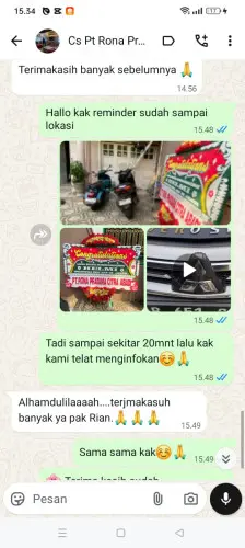 Testimonial Papan Bunga citorek timur